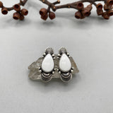 The Temple Earrings- White Buffalo and Sterling Silver