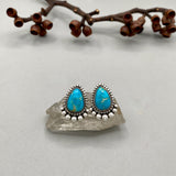 The Halo Earrings- Royston Turquoise and Sterling Silver