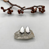 The Shield Earrings- White Buffalo and Sterling Silver