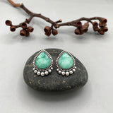 The Halo Earrings- Natural Broken Arrow Variscite and Sterling Silver