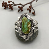 The Bouquet Cuff- Size M/L- Natural Royston Turquoise and Sterling Silver Bracelet