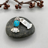 The Cupid's Arrow Earrings- Kingman Turquoise and Sterling Silver