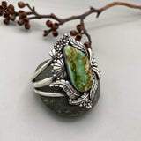 The Bouquet Cuff- Size M/L- Natural Royston Turquoise and Sterling Silver Bracelet