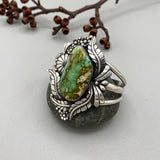 The Bouquet Cuff- Size M/L- Natural Royston Turquoise and Sterling Silver Bracelet