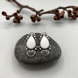 The Temple Earrings- White Buffalo and Sterling Silver