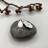 The Temple Earrings- White Buffalo and Sterling Silver