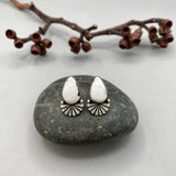 The Shield Earrings- White Buffalo and Sterling Silver