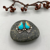 The Blossom Earrings- Natural Royston Turquoise and Sterling Silver