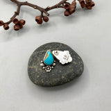 The Blossom Earrings- Natural Royston Turquoise and Sterling Silver
