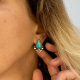 The Blossom Earrings- Natural Royston Turquoise and Sterling Silver
