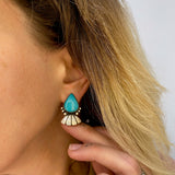 The Hummingbird Earrings- Natural Royston Turquoise and Sterling Silver