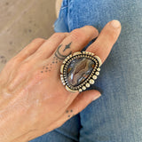 The Cosmos Ring- Purple Passion Agate and Sterling Silver- Finished to Size or as a Pendant