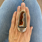 The Cosmic Portal Ring- Aqua Nueva Agate and Sterling Silver- Finished to Size or as a Pendant