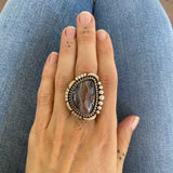 The Cosmos Ring- Purple Passion Agate and Sterling Silver- Finished to Size or as a Pendant