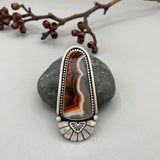 The Cosmic Portal Ring- Aqua Nueva Agate and Sterling Silver- Finished to Size or as a Pendant