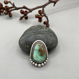 The Halo Ring- Natural Pilot Mountain Turquoise and Sterling Silver- Finished to Size or as a Pendant