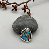 The Galaxy Ring - Morenci II Turquoise and Sterling Silver- Finished to Size or as a Pendant