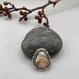The Ether Ring - Laguna Agate and Sterling Silver- Finished to Size or as a Pendant