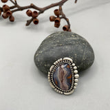 The Cosmos Ring- Purple Passion Agate and Sterling Silver- Finished to Size or as a Pendant