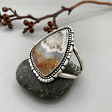 The Superhero Cuff- Size S/M- Crazy Lace Agate and Sterling Silver Bracelet