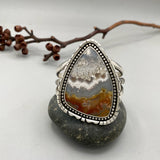 The Superhero Cuff- Size S/M- Crazy Lace Agate and Sterling Silver Bracelet