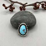 The Shadowbox Ring- Natural Golden Hills Turquoise and Sterling Silver- Finished to Size or as a Pendant