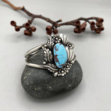 The Desert Rose Cuff- Size S/M- Natural Golden Hills Turquoise and Sterling Silver Bracelet