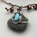 The Desert Rose Cuff- Size S/M- Natural Golden Hills Turquoise and Sterling Silver Bracelet