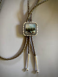 The Northern Lights Bolo- Plume Agate and Sterling Silver Bolo