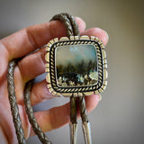 The Northern Lights Bolo- Plume Agate and Sterling Silver Bolo