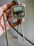 The Northern Lights Bolo- Plume Agate and Sterling Silver Bolo