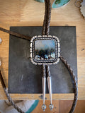 The Northern Lights Bolo- Plume Agate and Sterling Silver Bolo