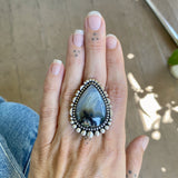 The Northern Lights Ring- Plume Agate and Sterling Silver- Finished to Size or as a Pendant