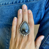 The Northern Lights Ring- Plume Agate and Sterling Silver- Finished to Size or as a Pendant