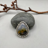 The Country Roads Ring- Plume Agate and Sterling Silver- Finished to Size or as a Pendant