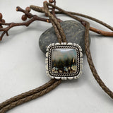 The Northern Lights Bolo- Plume Agate and Sterling Silver Bolo