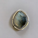 The Mystic Pines Ring- Plume Agate and Sterling Silver- Finished to Size or as a Pendant