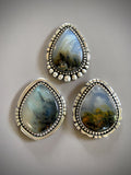 The Country Roads Ring- Plume Agate and Sterling Silver- Finished to Size or as a Pendant