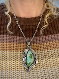 The Bouquet Necklace- Natural Royston Turquoise and Sterling Silver- 18" Sterling Chain