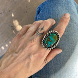 The Prism Ring- Polychrome Royston Turquoise and Sterling Silver- Finished to Size or as a Pendant