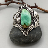The Bouquet Cuff- Size S/M- Natural Carmel Mountain Variscite and Sterling Silver Bracelet