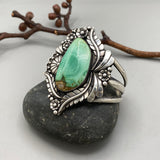 The Bouquet Cuff- Size S/M- Natural Carmel Mountain Variscite and Sterling Silver Bracelet