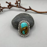 The Ether Ring - Fox Turquoise and Sterling Silver- Finished to Size or as a Pendant