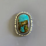 The Ether Ring - Fox Turquoise and Sterling Silver- Finished to Size or as a Pendant