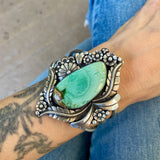 The Bouquet Cuff- Size S/M- Natural Carmel Mountain Variscite and Sterling Silver Bracelet