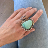The Ether Ring - Natural Broken Arrow Variscite and Sterling Silver- Finished to Size or as a Pendant