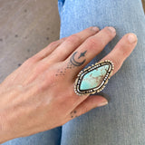 The Silhouette Ring 1- Natural Royston Turquoise and Sterling Silver- Finished to Size or as a Pendant
