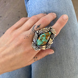 The Bouquet Ring- Natural Royston Turquoise and Sterling Silver- Finished to Size or as a Pendant