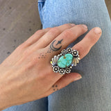 The Desert Rose Ring- Natural Royston Turquoise and Sterling Silver- Finished to Size or as a Pendant