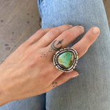 The Silhouette Ring 2- Natural Royston Turquoise and Sterling Silver- Finished to Size or as a Pendant